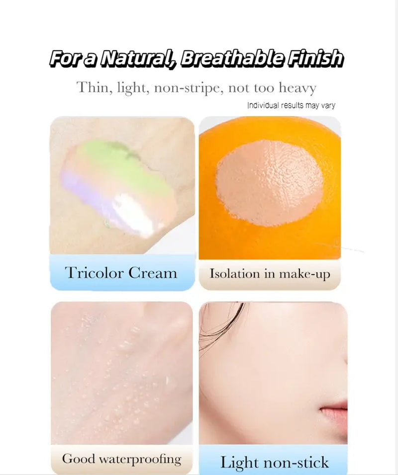 3-In-1 Color Correcting Face Primer | Sunscreen SPF 50 PA+++ - Lightweight Makeup Base with Sheer Natural Finish for Face, Daily Makeup, Beauty Routines, Travel & Everyday Looks