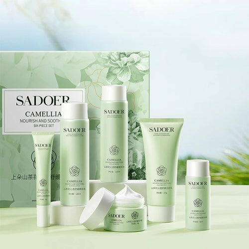 Camellia Flower Soothing and Hydrating Six-Piece Set of Moisturizing and Brightening Skincare Products Set